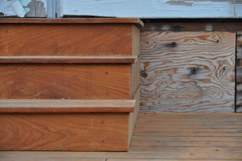 Steps trimmed on the upper stairs