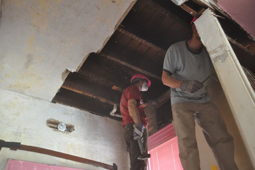 Taking down the hallway ceiling