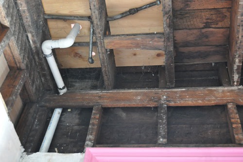 Why the upstairs plumbing needed to be removed