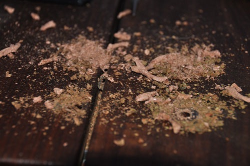 Piles of sawdust