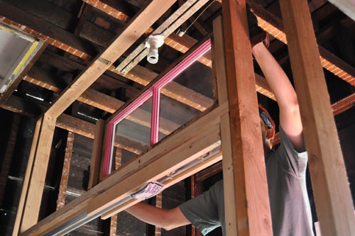 Fitting the opening to the transom window