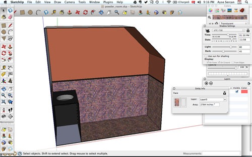 Getting area information in Sketchup