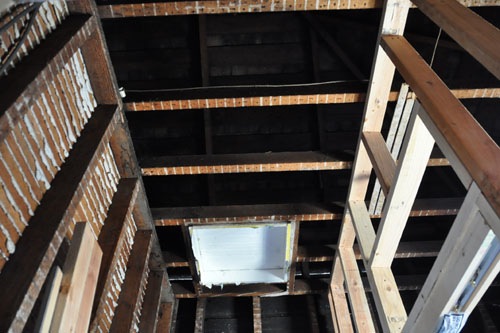 Hallway ceiling before