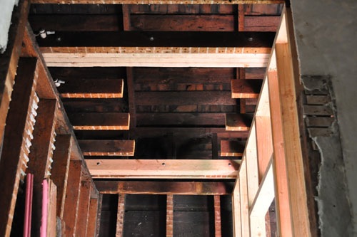 Central joists cut