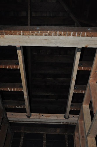 Framed opening for the attic ladder