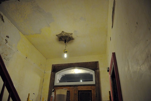 Hall ceiling after