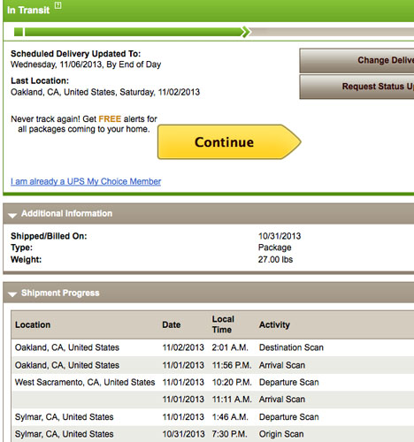The second package tracking