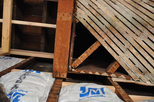 Removing a little of the lath on the ceiling