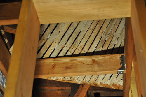 Marking the ceiling joists for the fan