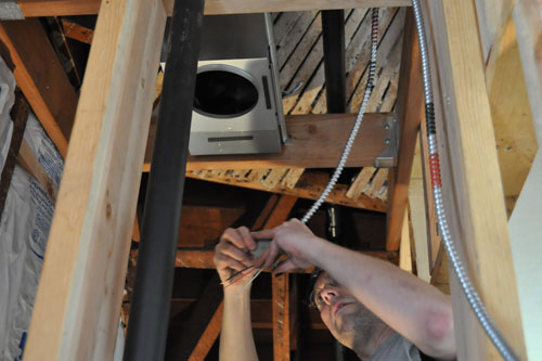 Wiring up the fan/light in the bathroom