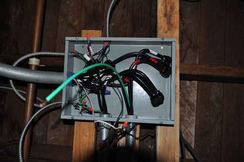 Wired into the junction box