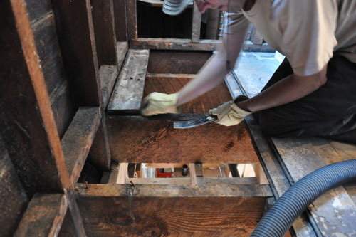 Removing floor boards