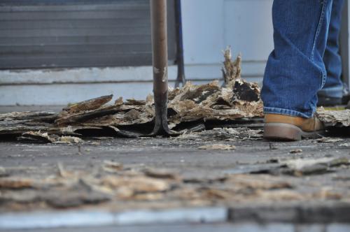 removing the old particle board