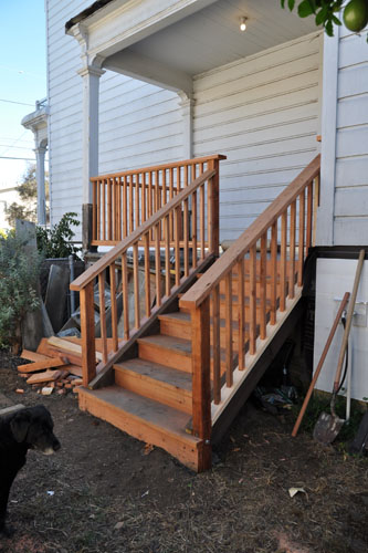 Stairs with rails