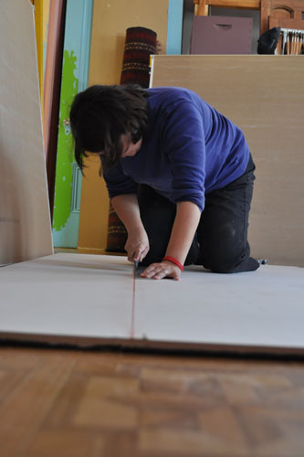 cutting drywall