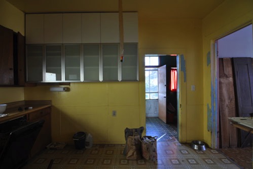 kitchen facing rear