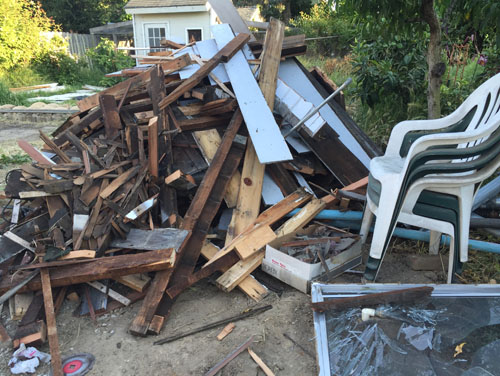 Pile of wood debris