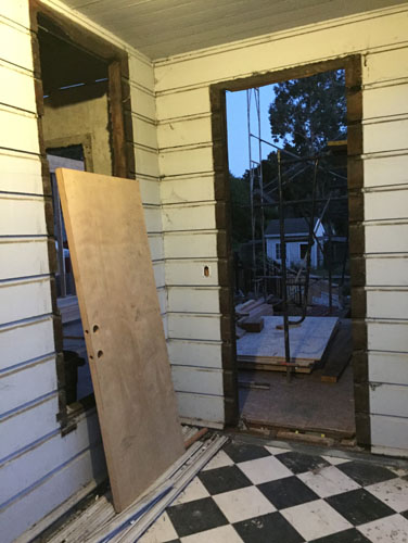 Window and door removed