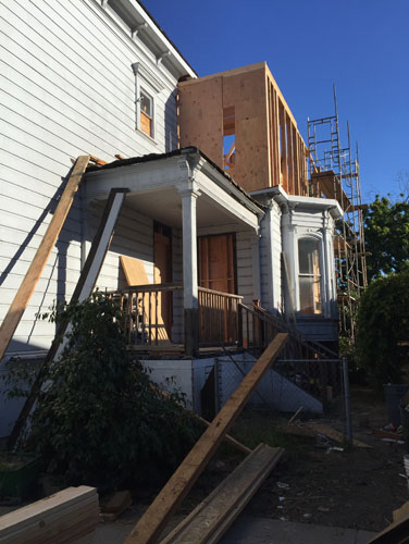 Sheathing going in upstairs