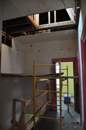 New skylight in the front hallway