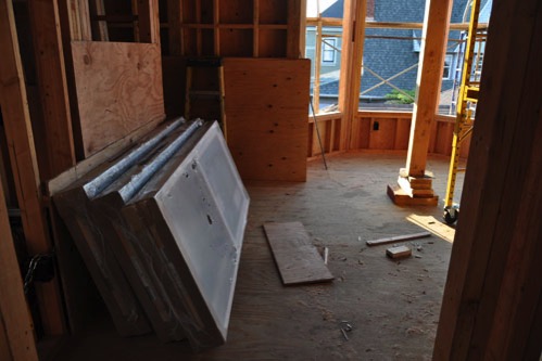 Side bedroom with windows ready to go in