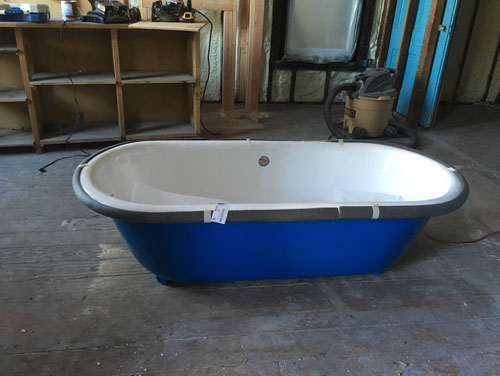 The clawfoot tub was in the parlour