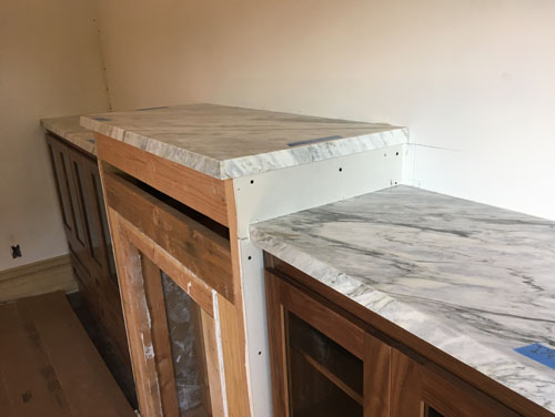 The same marble on the dining room built-ins
