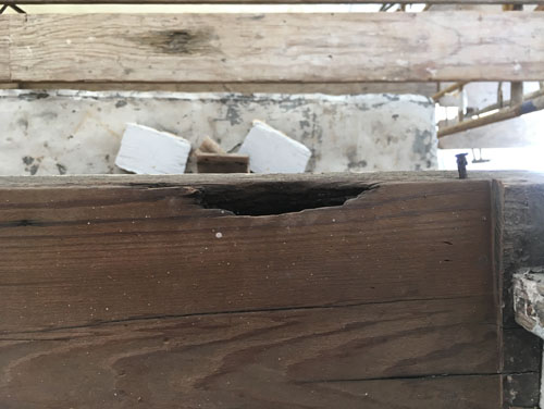 Back bedroom windowsill wood damage