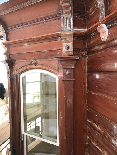 Restored trim on the front bay