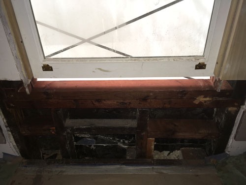 Rebuilt window sill